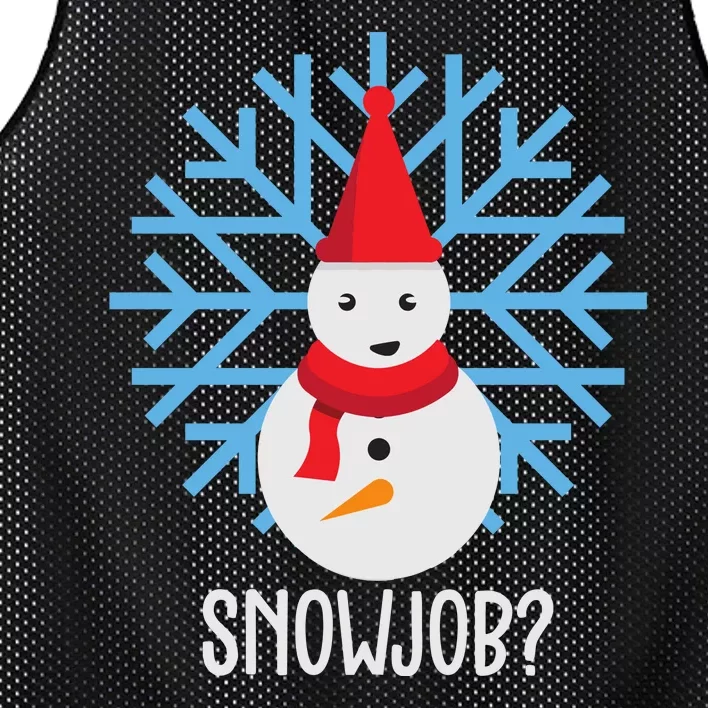 Snow Job Funny Snowman Mesh Reversible Basketball Jersey Tank