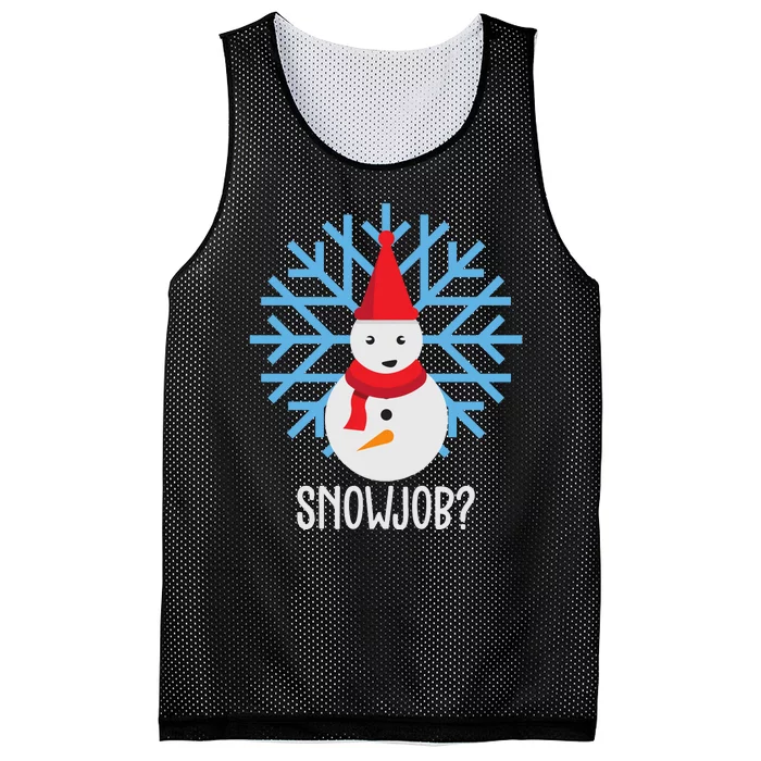 Snow Job Funny Snowman Mesh Reversible Basketball Jersey Tank