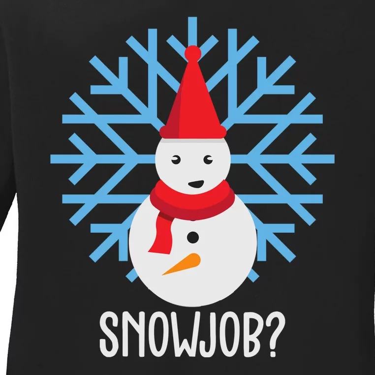 Snow Job Funny Snowman Ladies Long Sleeve Shirt