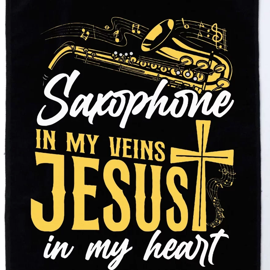 Saxophone Jesus Faith Christian Saxophone In My Veins Jesus Platinum Collection Golf Towel