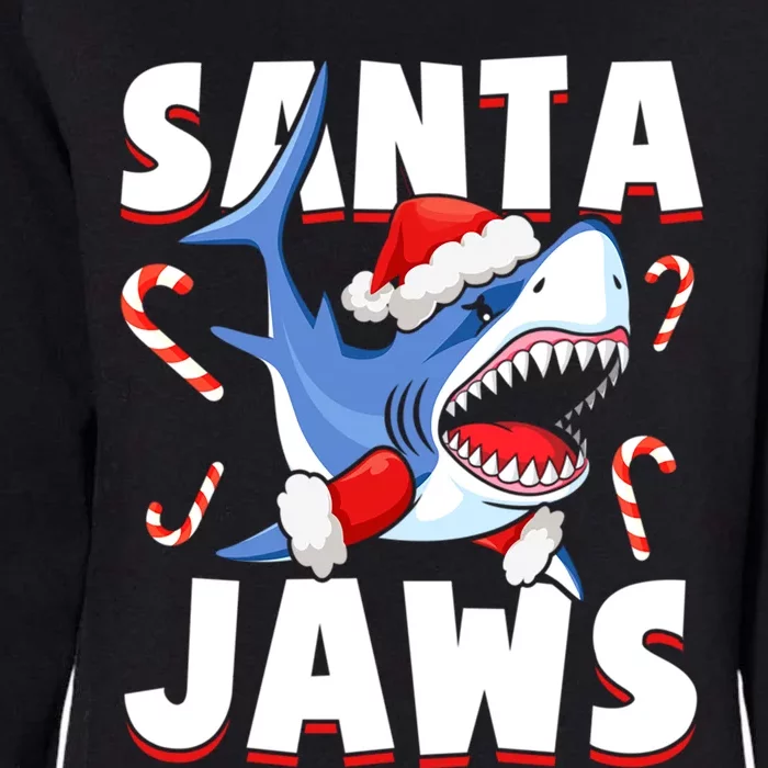 Santa Jaws Funny Christmas Shark Gift Womens California Wash Sweatshirt