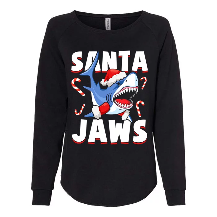 Santa Jaws Funny Christmas Shark Gift Womens California Wash Sweatshirt