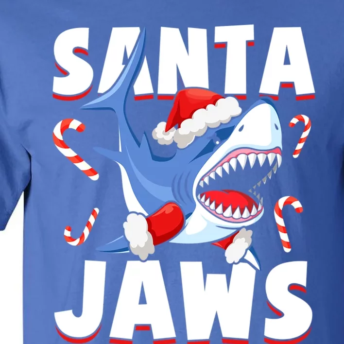 Santa Jaws Funny Christmas Shark Gift Tall T-Shirt