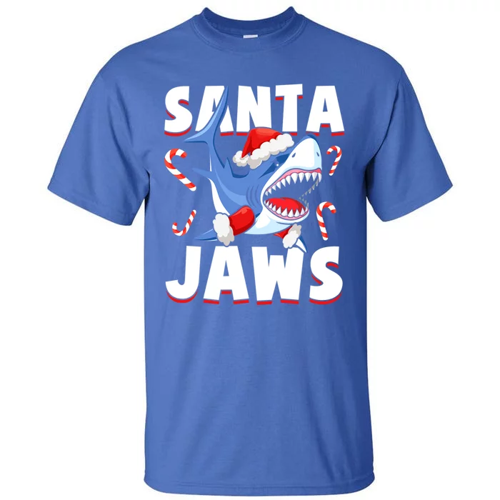 Santa Jaws Funny Christmas Shark Gift Tall T-Shirt