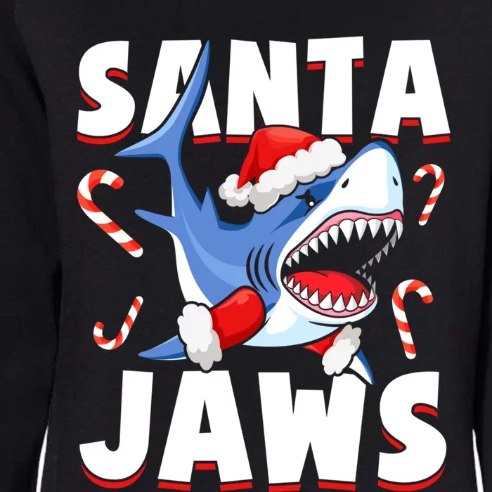 Santa Jaws Funny Christmas Shark Gift Cool Gift Womens California Wash Sweatshirt