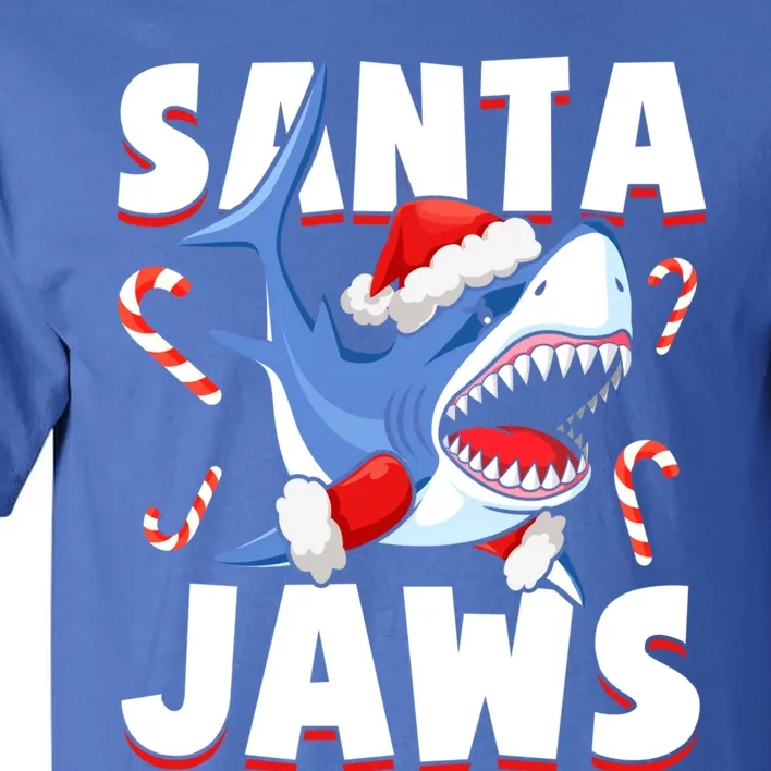 Santa Jaws Funny Christmas Shark Gift Cool Gift Tall T-Shirt