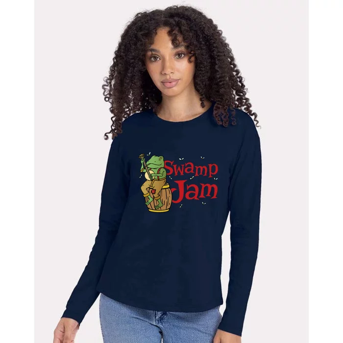 Swamp Jam Gator Musician Womens Cotton Relaxed Long Sleeve T-Shirt