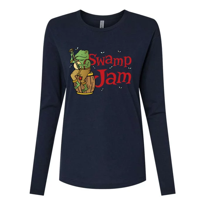 Swamp Jam Gator Musician Womens Cotton Relaxed Long Sleeve T-Shirt