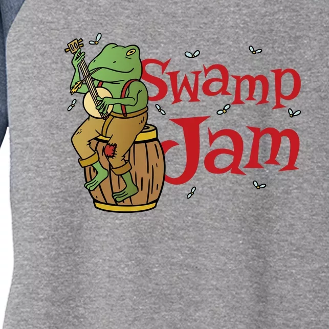 Swamp Jam Gator Musician Women's Tri-Blend 3/4-Sleeve Raglan Shirt