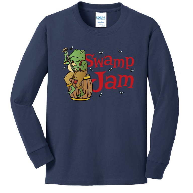 Swamp Jam Gator Musician Kids Long Sleeve Shirt