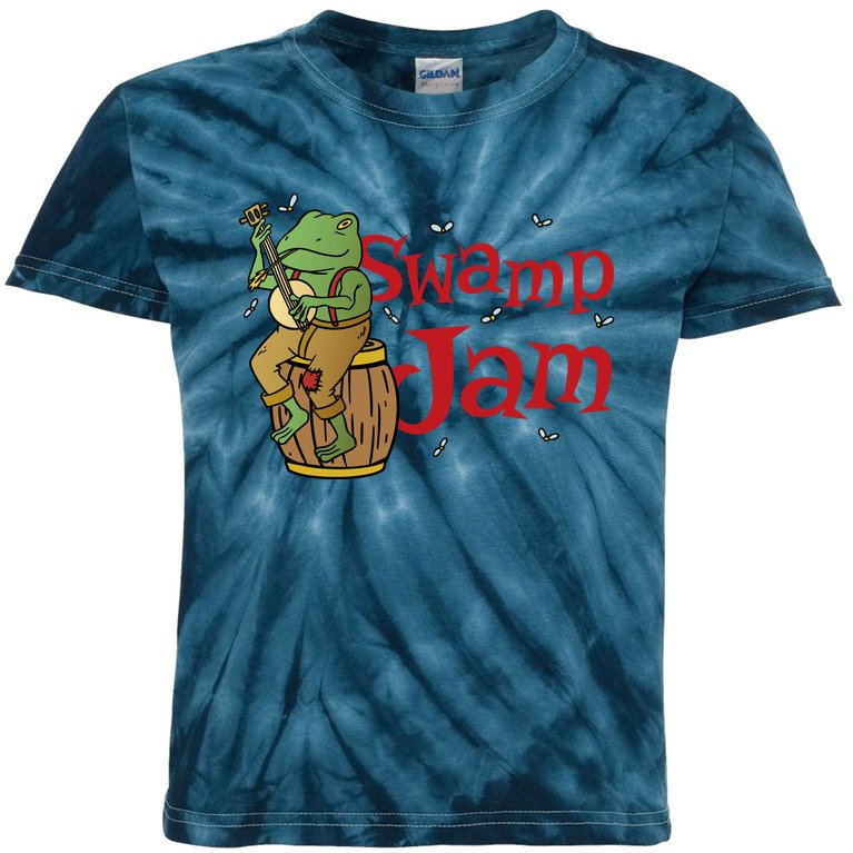 Swamp Jam Gator Musician Kids Tie-Dye T-Shirt