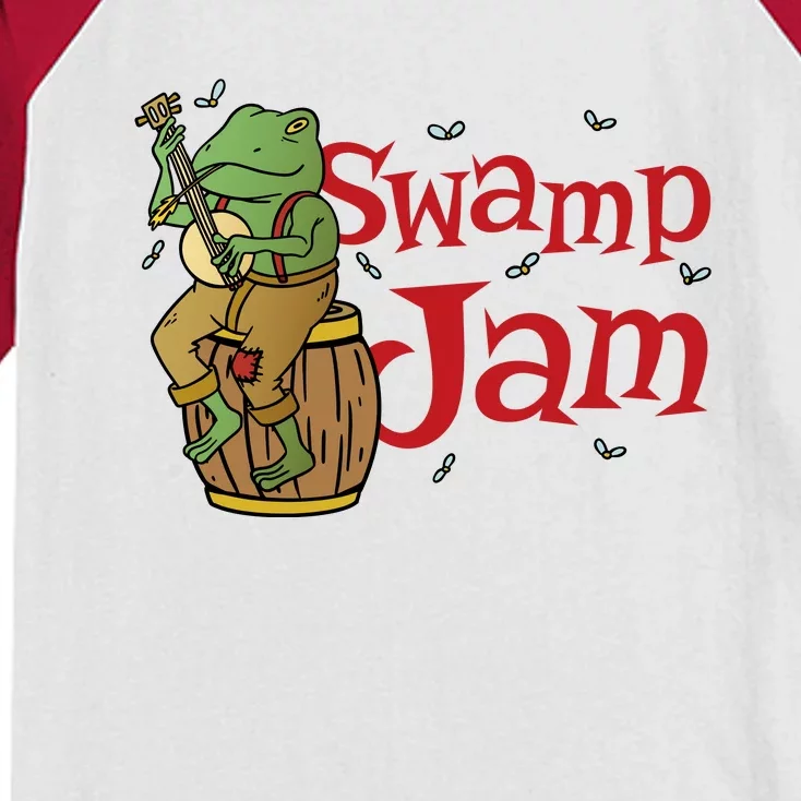 Swamp Jam Gator Musician Kids Colorblock Raglan Jersey