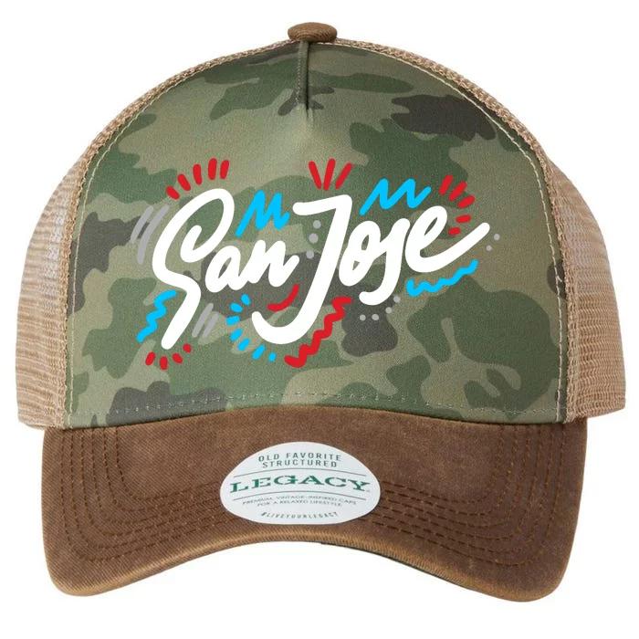 San Jose Hand Drawn Logo Legacy Tie Dye Trucker Hat