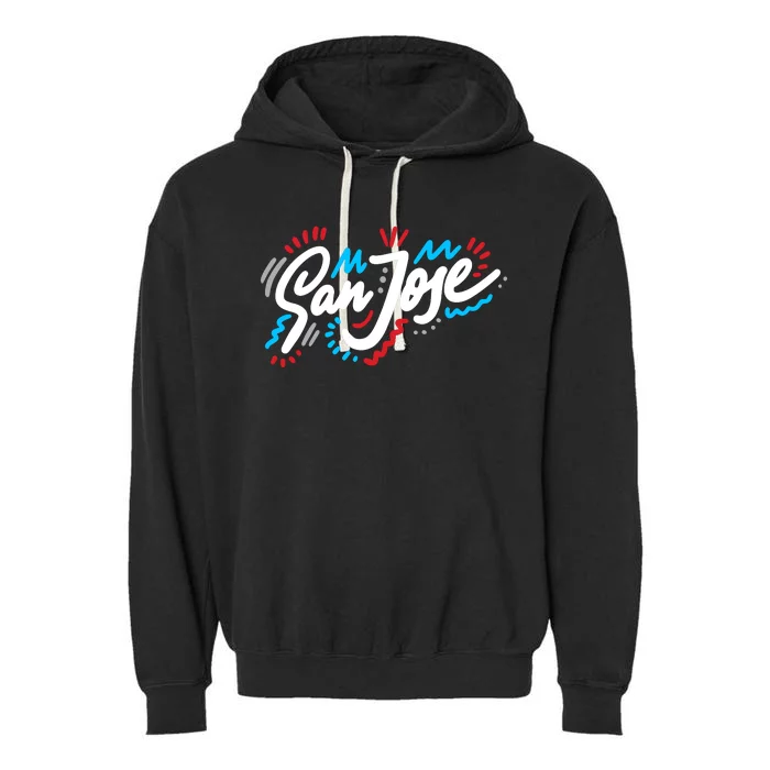 San Jose Hand Drawn Logo Garment-Dyed Fleece Hoodie