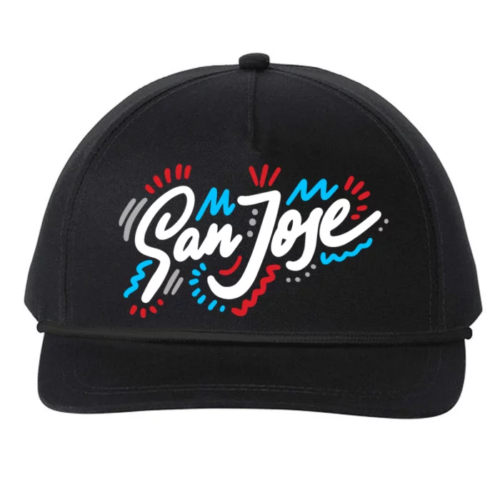 San Jose Hand Drawn Logo Snapback Five-Panel Rope Hat