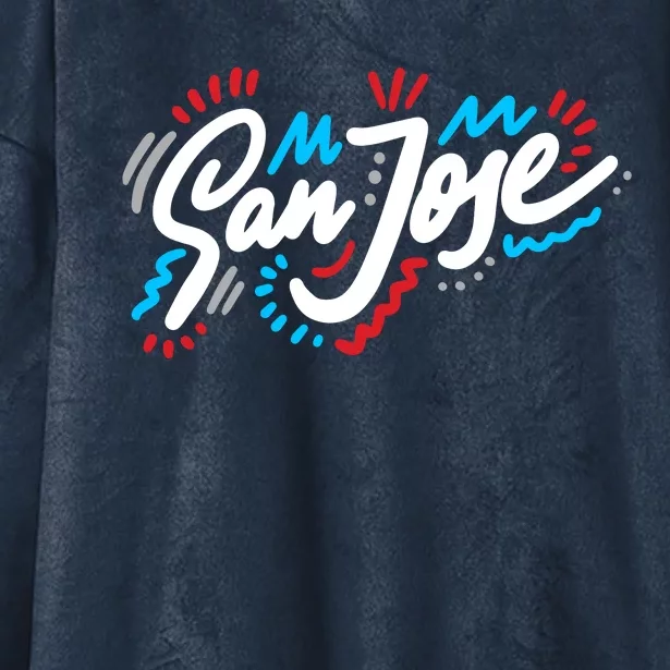 San Jose Hand Drawn Logo Hooded Wearable Blanket