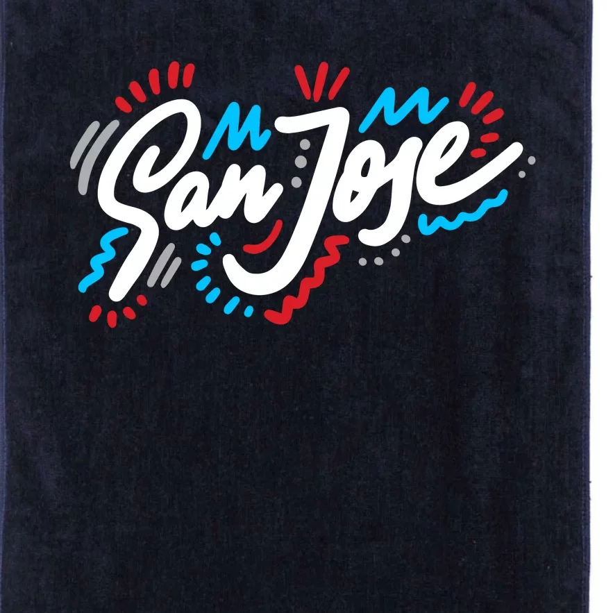 San Jose Hand Drawn Logo Platinum Collection Golf Towel