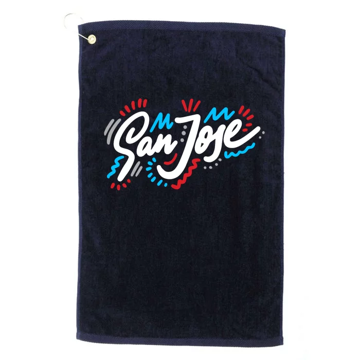 San Jose Hand Drawn Logo Platinum Collection Golf Towel