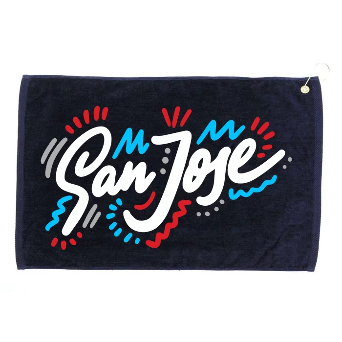 San Jose Hand Drawn Logo Grommeted Golf Towel