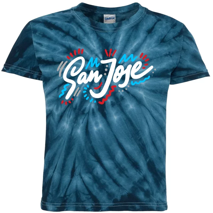 San Jose Hand Drawn Logo Kids Tie-Dye T-Shirt