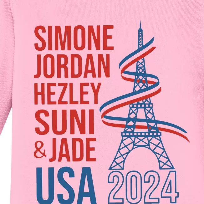 Simone Jordan Hezley Suni & Jade Usa Paris 2024 Baby Long Sleeve Bodysuit