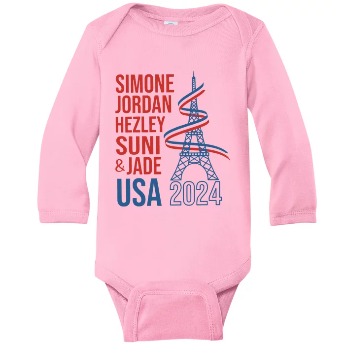 Simone Jordan Hezley Suni & Jade Usa Paris 2024 Baby Long Sleeve Bodysuit