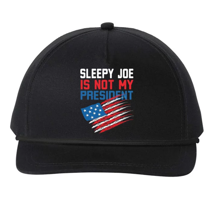 Sleepy Joe Is Not My Presiden Funny Anti Joe Biden Meaningful Gift Snapback Five-Panel Rope Hat