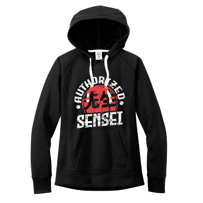 Sensei Japan Kanji Teacher Authorized Sensei Coach Trainer Women's Fleece Hoodie