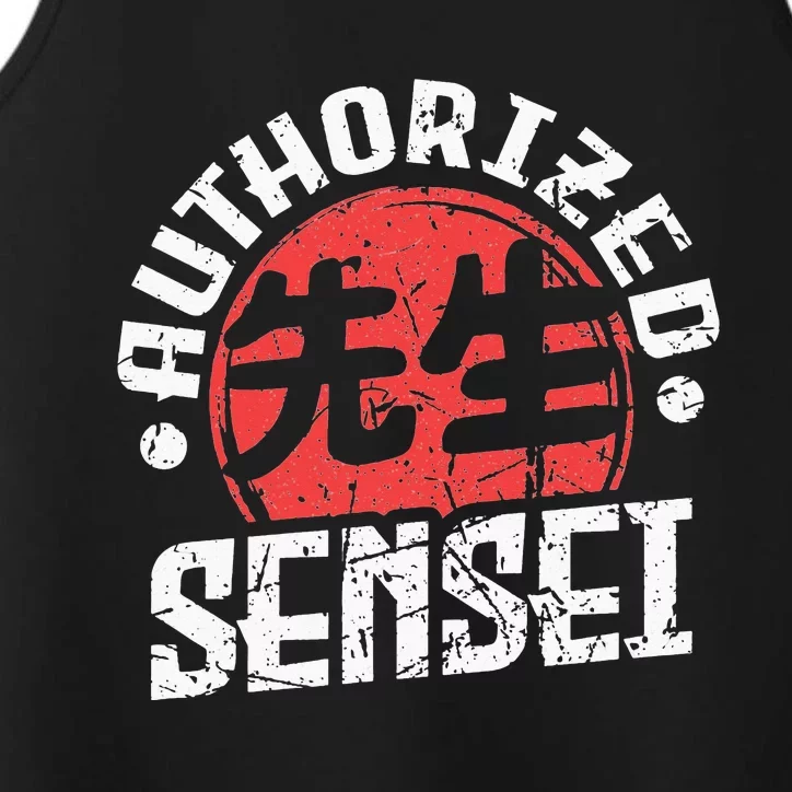 Sensei Japan Kanji Teacher Authorized Sensei Coach Trainer Performance Tank