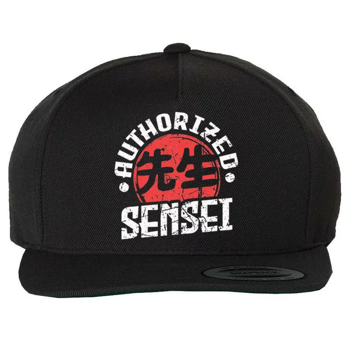 Sensei Japan Kanji Teacher Authorized Sensei Coach Trainer Wool Snapback Cap