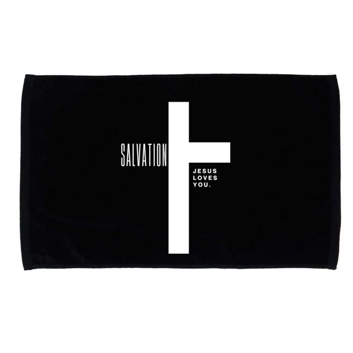 Salvation Jesus Loves You Cross Microfiber Hand Towel