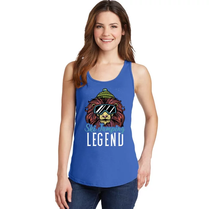 Ski Jumping Legend With A Lion Gift Ladies Essential Tank