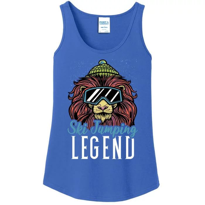 Ski Jumping Legend With A Lion Gift Ladies Essential Tank