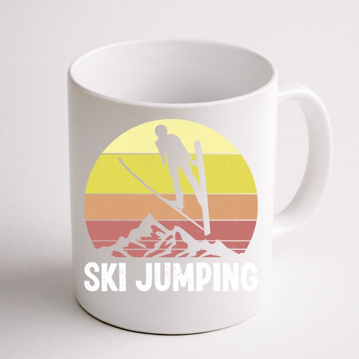 Ski Jumping Lover Ski Jumper Mountain Skiiing Winter Sport Funny Gift Front & Back Coffee Mug