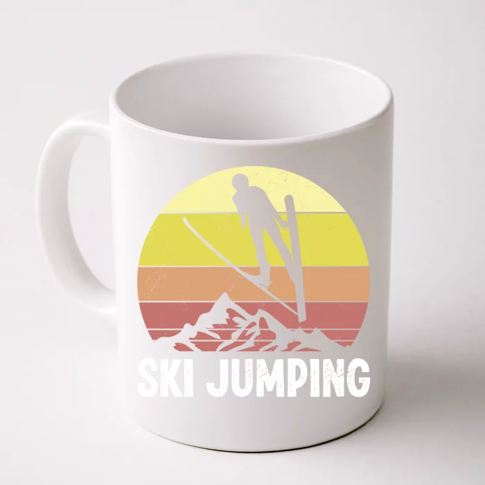 Ski Jumping Lover Ski Jumper Mountain Skiiing Winter Sport Funny Gift Front & Back Coffee Mug