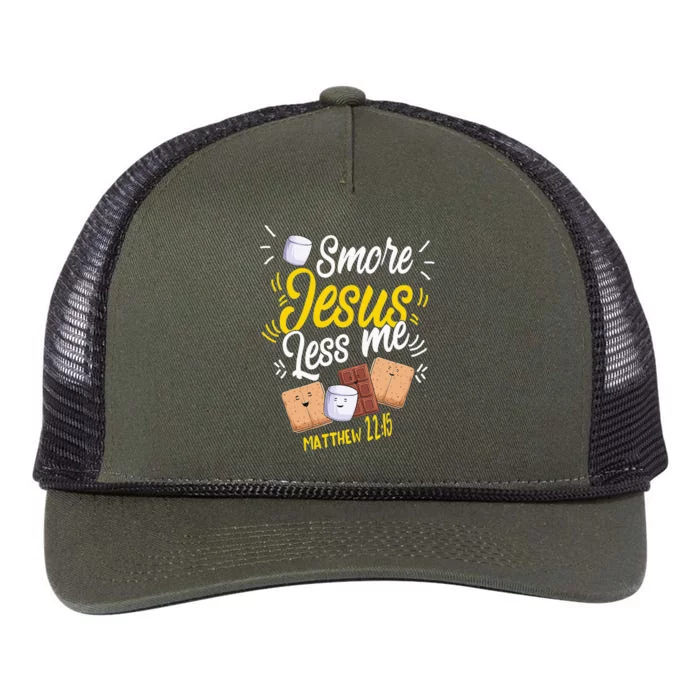 Smore Jesus less me Tent Wilderness Glamping Nature Retro Rope Trucker Hat Cap