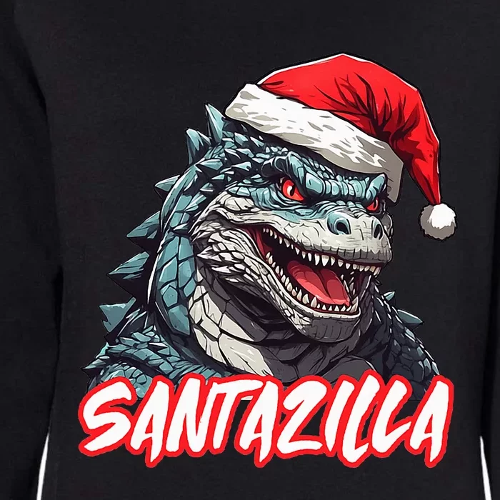 Santazilla Japanese Monster Kaiju Christmas Womens California Wash Sweatshirt