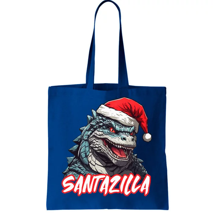 Santazilla Japanese Monster Kaiju Christmas Tote Bag