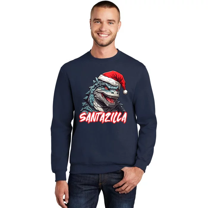 Santazilla Japanese Monster Kaiju Christmas Tall Sweatshirt