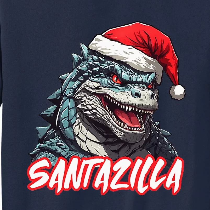 Santazilla Japanese Monster Kaiju Christmas Tall Sweatshirt