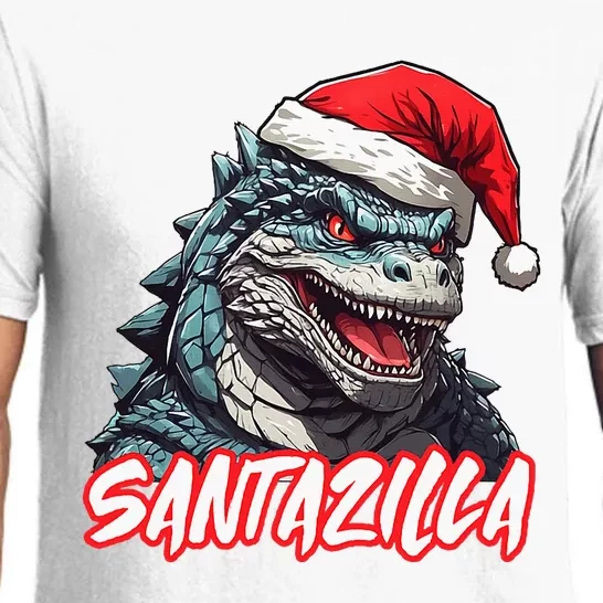 Santazilla Japanese Monster Kaiju Christmas Pajama Set