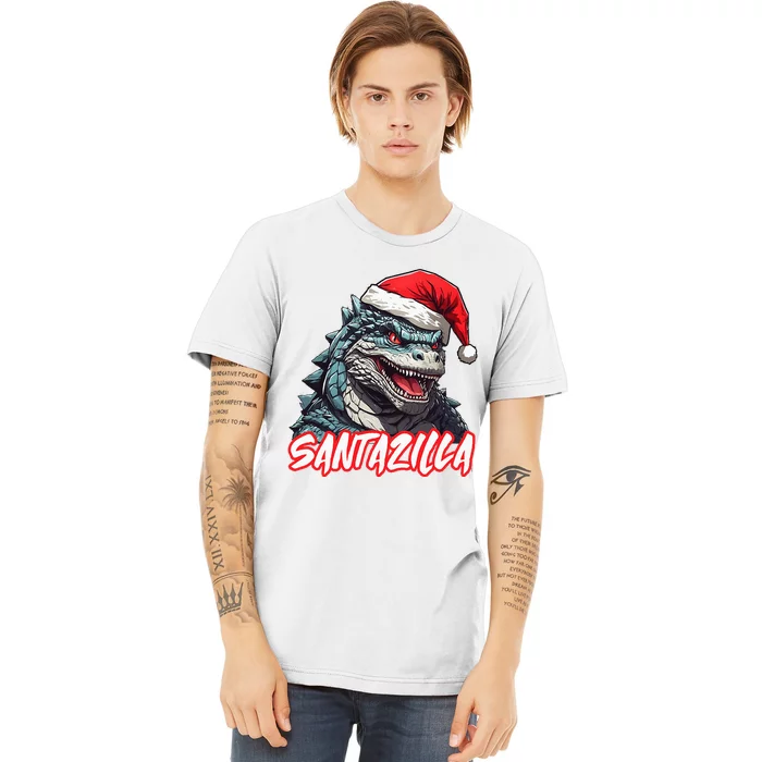 Santazilla Japanese Monster Kaiju Christmas Premium T-Shirt