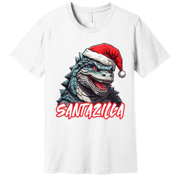 Santazilla Japanese Monster Kaiju Christmas Premium T-Shirt