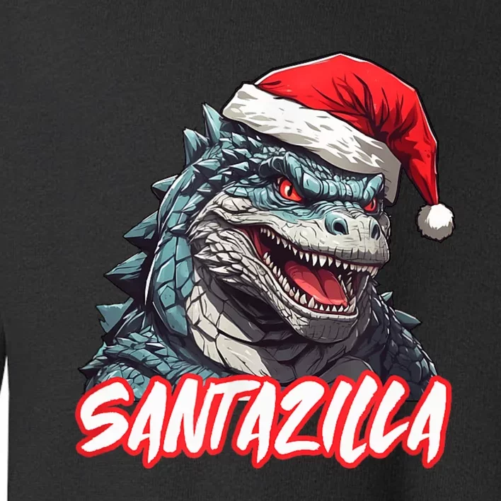 Santazilla Japanese Monster Kaiju Christmas Toddler Sweatshirt