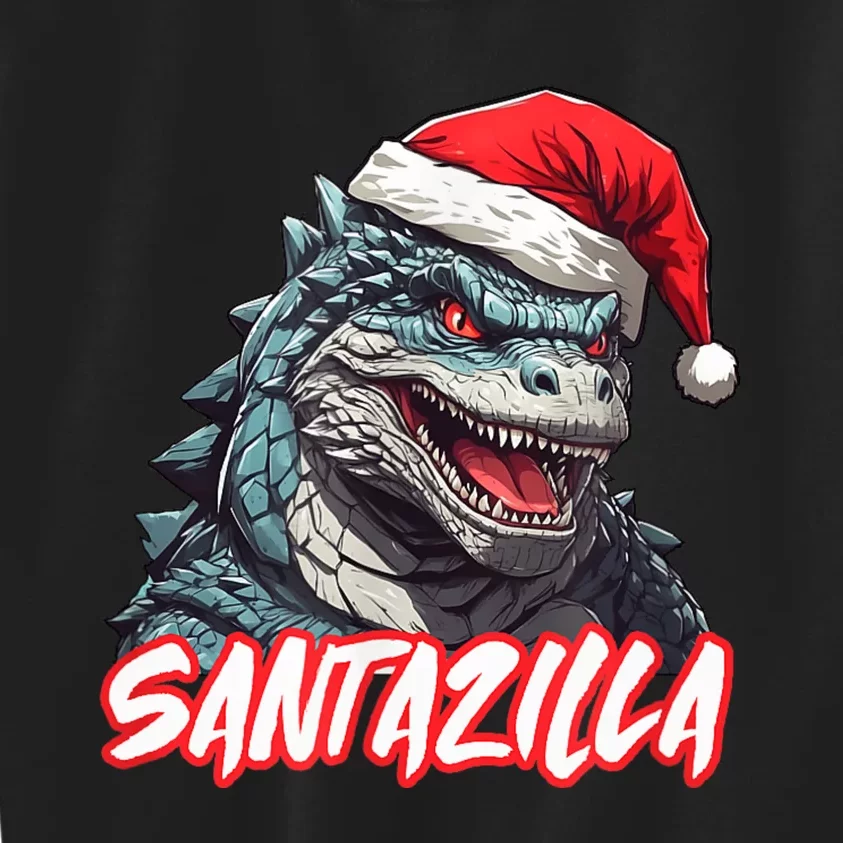 Santazilla Japanese Monster Kaiju Christmas Kids Sweatshirt