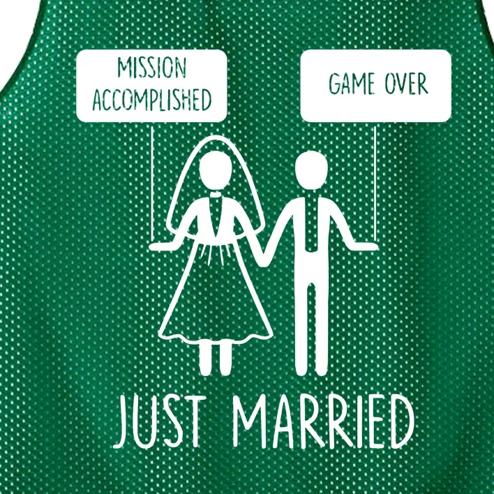 Sayings Just Married Game Over Bride Mesh Reversible Basketball Jersey Tank