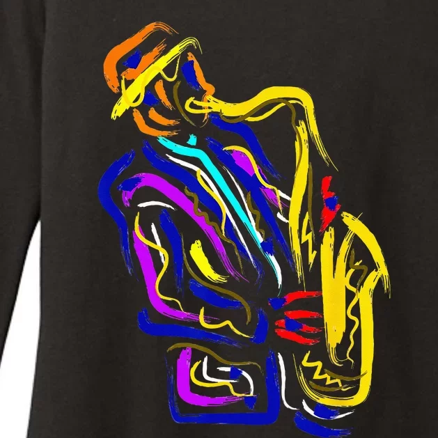 Saxophonist Jazz Musician Gift Idea Saxophone Womens CVC Long Sleeve Shirt