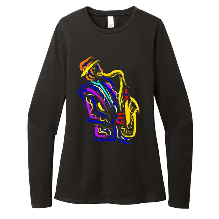 Saxophonist Jazz Musician Gift Idea Saxophone Womens CVC Long Sleeve Shirt