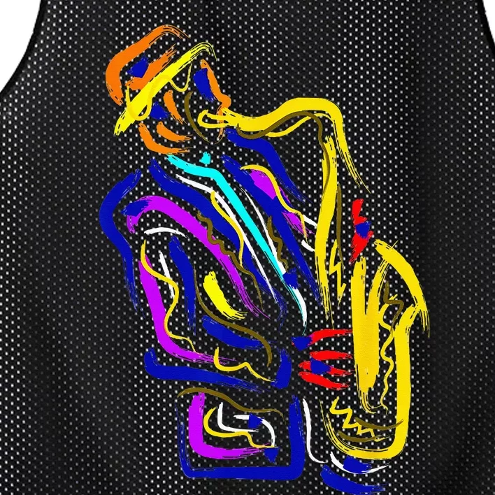 Saxophonist Jazz Musician Gift Idea Saxophone Mesh Reversible Basketball Jersey Tank