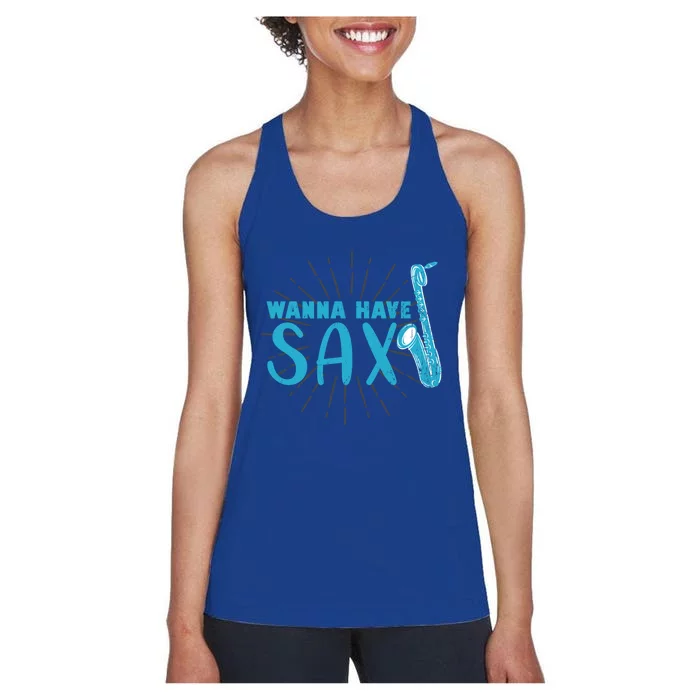 Saxophone Jazz Musician Funny Gift Sax Saxophonist Gift Women's Racerback Tank